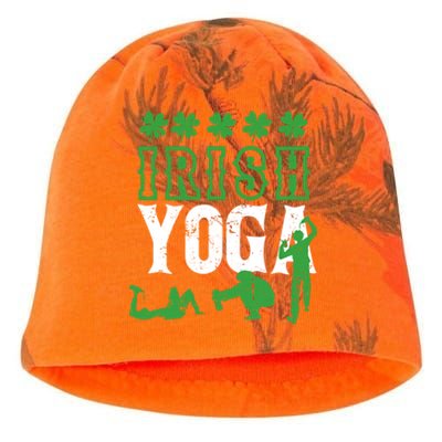 Irish Yoga Funny Saint Patricks Day Ing Team St Patty Gift Kati - Camo Knit Beanie