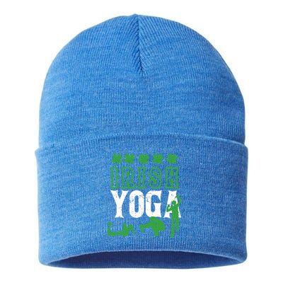 Irish Yoga Funny Saint Patricks Day Ing Team St Patty Gift Sustainable Knit Beanie