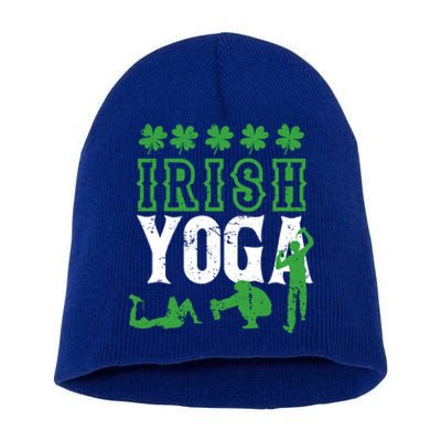 Irish Yoga Funny Saint Patricks Day Ing Team St Patty Gift Short Acrylic Beanie