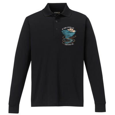 If You Feel It Chase It Performance Long Sleeve Polo