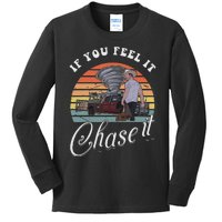 If You Feel It Chase It Vintage Design Kids Long Sleeve Shirt