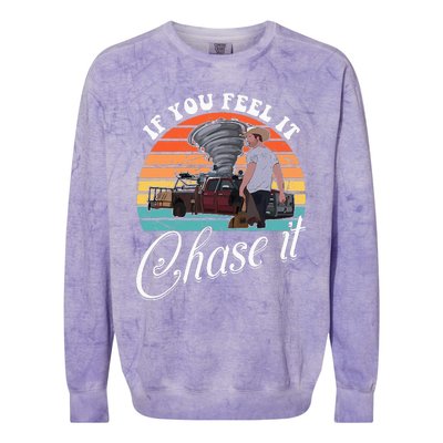 If You Feel It Chase It Vintage Colorblast Crewneck Sweatshirt