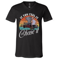 If You Feel It Chase It Vintage V-Neck T-Shirt