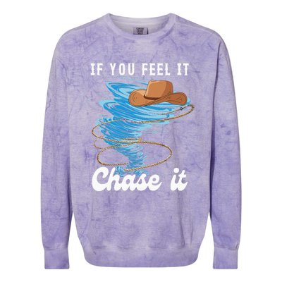 If You Feel It Chase It Colorblast Crewneck Sweatshirt