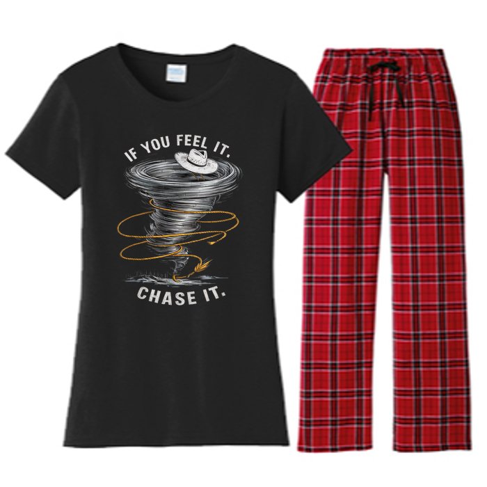 If You Feel It Chase It Women's Flannel Pajama Set