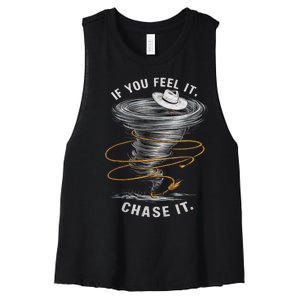 If You Feel It Chase It Women's Racerback Cropped Tank