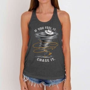 If You Feel It Chase It Women's Knotted Racerback Tank