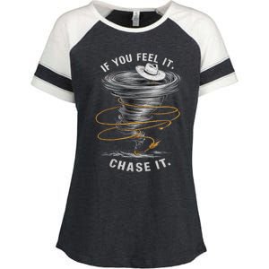 If You Feel It Chase It Enza Ladies Jersey Colorblock Tee