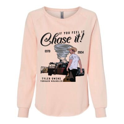 If You Feel It Chase It Cowboy Tornado Wrangler Womens California Wash Sweatshirt