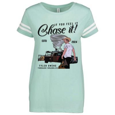 If You Feel It Chase It Cowboy Tornado Wrangler Enza Ladies Jersey Football T-Shirt