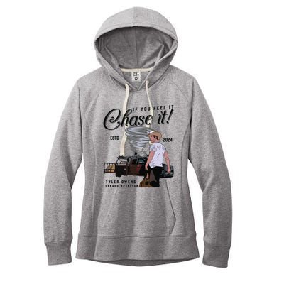 If You Feel It Chase It Cowboy Tornado Wrangler Women's Fleece Hoodie