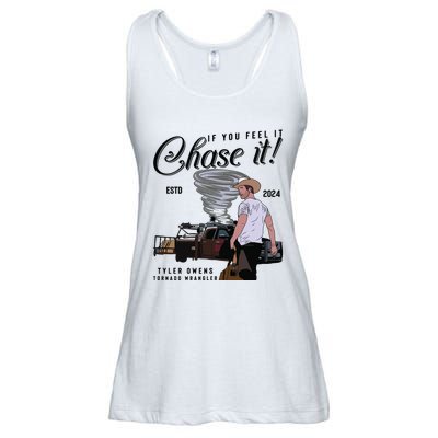 If You Feel It Chase It Cowboy Tornado Wrangler Ladies Essential Flowy Tank