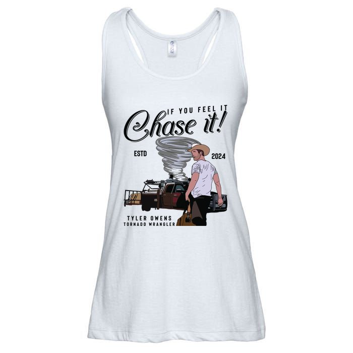 If You Feel It Chase It Cowboy Tornado Wrangler Ladies Essential Flowy Tank