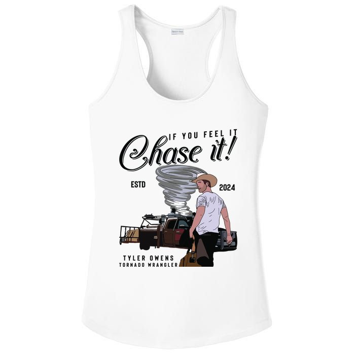 If You Feel It Chase It Cowboy Tornado Wrangler Ladies PosiCharge Competitor Racerback Tank