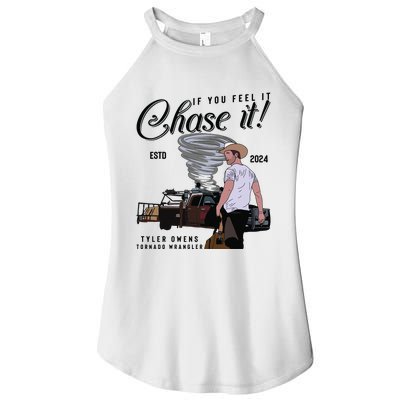 If You Feel It Chase It Cowboy Tornado Wrangler Women's Perfect Tri Rocker Tank