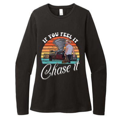 If You Feel It Chase It Vintage Design Gift Womens CVC Long Sleeve Shirt