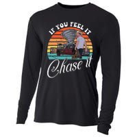 If You Feel It Chase It Vintage Design Gift Cooling Performance Long Sleeve Crew