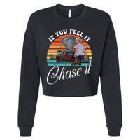 If You Feel It Chase It Vintage Design Gift Cropped Pullover Crew