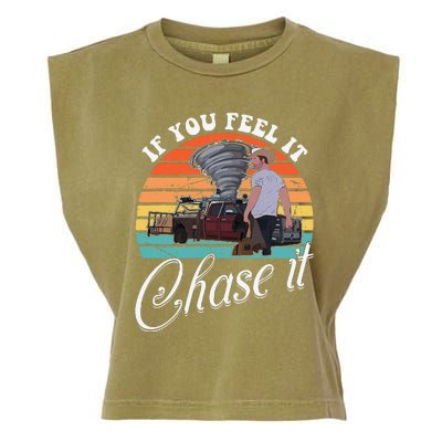 If You Feel It Chase It Vintage Design Gift Garment-Dyed Women's Muscle Tee