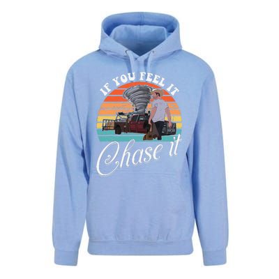 If You Feel It Chase It Vintage Design Gift Unisex Surf Hoodie