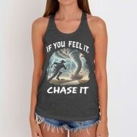 If You Feel It Chase It Tornado Wrangler Tornado Chase Women's Knotted Racerback Tank