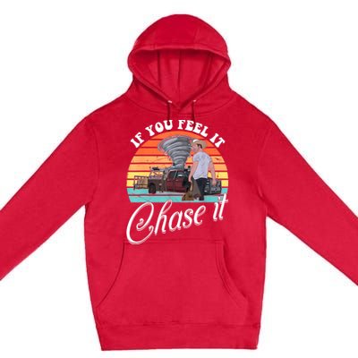 If You Feel It Chase It Vintage Design Premium Pullover Hoodie