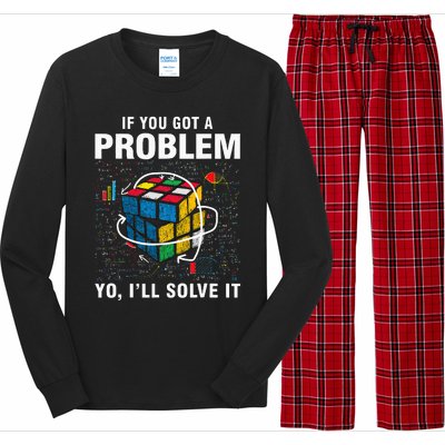 If You Got A Problem Yo ILl Solve It Funny Speed Cubing Long Sleeve Pajama Set