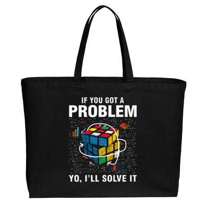 If You Got A Problem Yo ILl Solve It Funny Speed Cubing Cotton Canvas Jumbo Tote