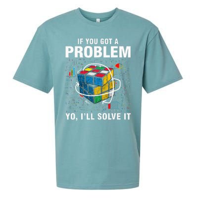 If You Got A Problem Yo ILl Solve It Funny Speed Cubing Sueded Cloud Jersey T-Shirt