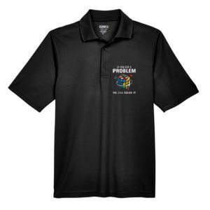 IF You Got A Problem Yo I'll Solve It Funny Speed Cubing Men's Origin Performance Pique Polo