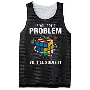 IF You Got A Problem Yo I'll Solve It Funny Speed Cubing Mesh Reversible Basketball Jersey Tank