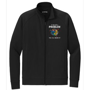 IF You Got A Problem Yo I'll Solve It Funny Speed Cubing Stretch Full-Zip Cadet Jacket