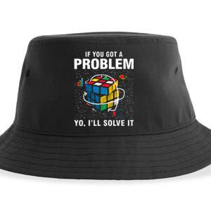 IF You Got A Problem Yo Ill Solve It Funny Speed Cubing Sustainable Bucket Hat