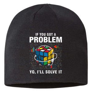 IF You Got A Problem Yo Ill Solve It Funny Speed Cubing Sustainable Beanie