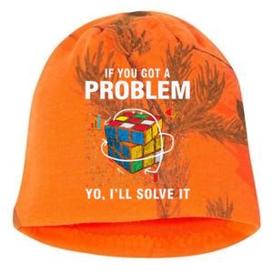 IF You Got A Problem Yo Ill Solve It Funny Speed Cubing Kati - Camo Knit Beanie