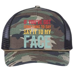 If Youve Got Something To Say It To My Face Kamala Harris Retro Rope Trucker Hat Cap