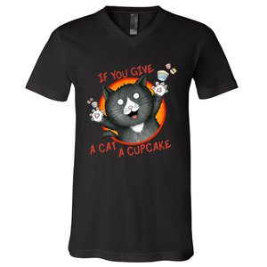 If You Give A Cat A Cupcake V-Neck T-Shirt