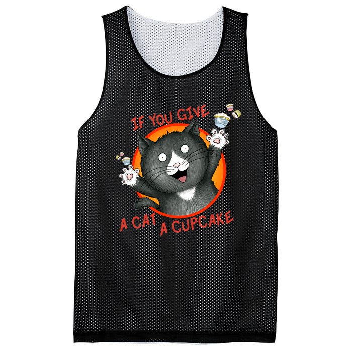 If You Give A Cat A Cupcake Mesh Reversible Basketball Jersey Tank