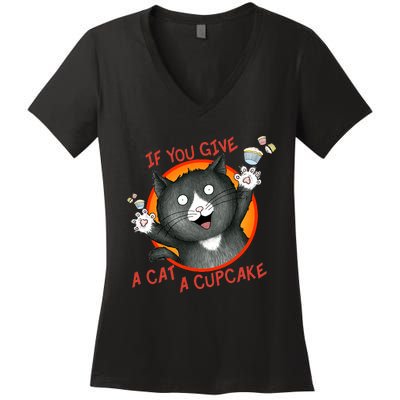 If You Give A Cat A Cupcake Women's V-Neck T-Shirt