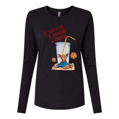 If You Give Mouse A Cookie Womens Cotton Relaxed Long Sleeve T-Shirt