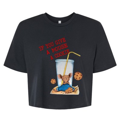 If You Give Mouse A Cookie Bella+Canvas Jersey Crop Tee