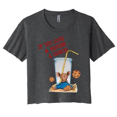 If You Give Mouse A Cookie Women's Crop Top Tee