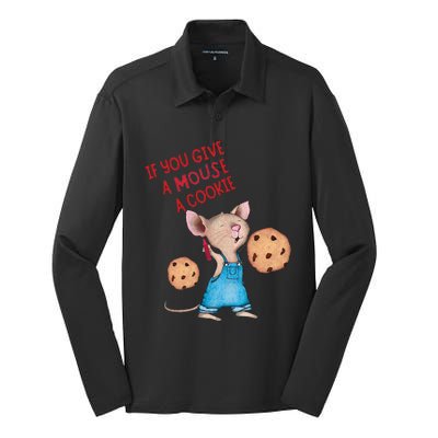 If You Give A Mouse A Cookie Silk Touch Performance Long Sleeve Polo