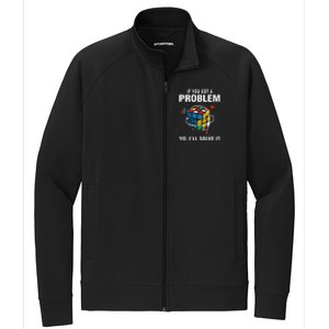 IF You Got A Problem Yo Ill Solve It Funny Speed Cubing Stretch Full-Zip Cadet Jacket