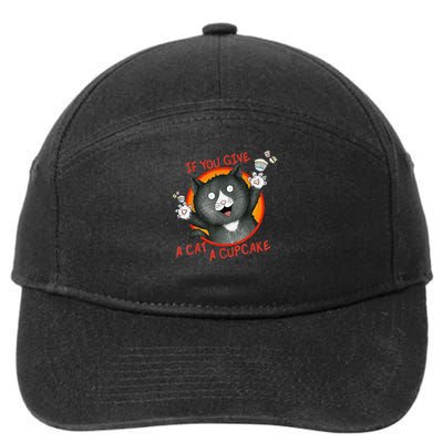 If You Give a Cat a Cupcake Gift 7-Panel Snapback Hat