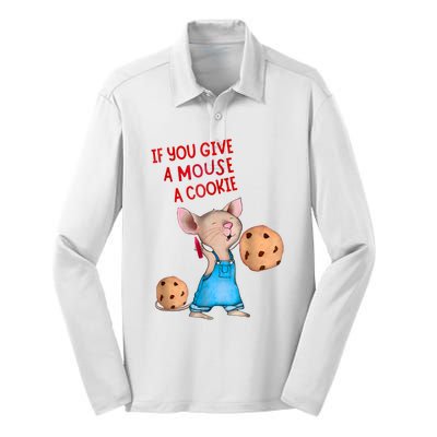 If You Give A Mouse A Cookie Silk Touch Performance Long Sleeve Polo