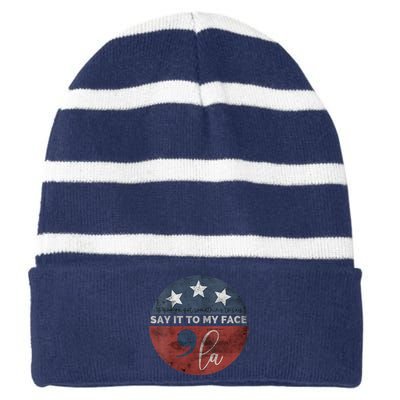 If YouVe Got Something To Say Say It To My Face Kamala Striped Beanie with Solid Band