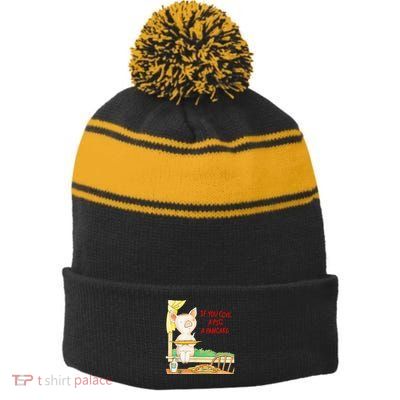 If You Give A Pig A Pancake Stripe Pom Pom Beanie