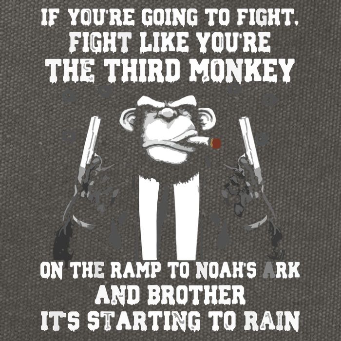 If Youre Going To Fight Fight Like Third Monkey Cotton Canvas Backpack