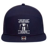 If Youre Going To Fight Fight Like Third Monkey 7 Panel Mesh Trucker Snapback Hat